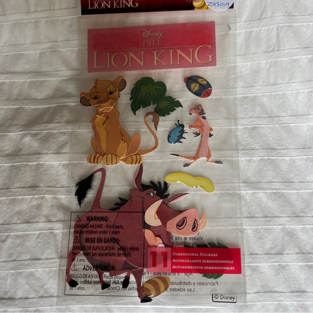 NWT EK Success Jolee's Disney Lion King Dimensional Sticker Set